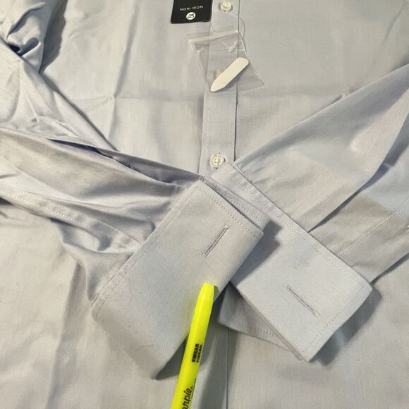 NWT T.M. Lewin London Fitted LS Button Up Oxford Shirt Light Blue Size 16.5 Men - Picture 3 of 9
